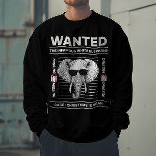 Wanted White Elephant Funny Christmas Sweatshirt