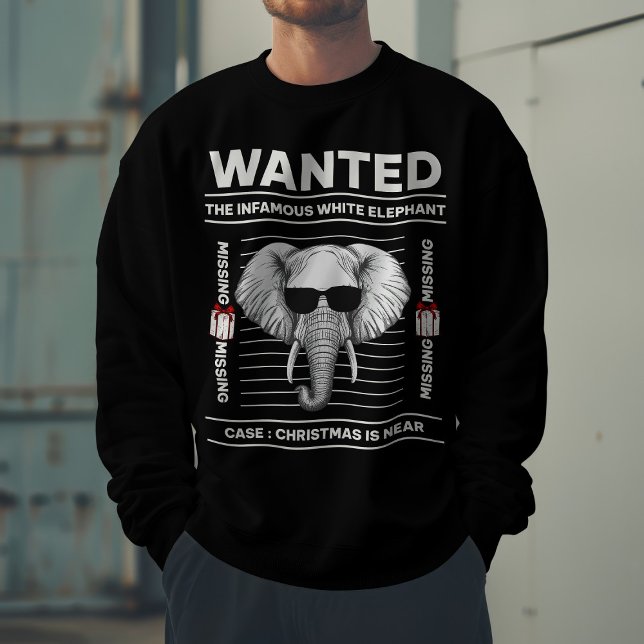 Wanted White Elephant Funny Christmas Sweatshirt (Creator Uploaded)