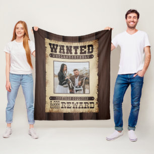 Wanted Wholeheartedly Western Poster Photo Fleece Blanket