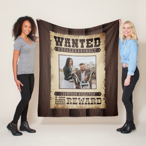 Wanted Wholeheartedly Western Poster Photo Fleece Blanket