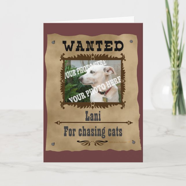 Wanted Wild West Poster Pet Custom Photo Template (Front)