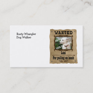 Wanted Wild West Poster Pet Custom Photo Template Business Card