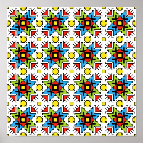 WAP0011 Wall Art Bulgarian shevitsa pattern red