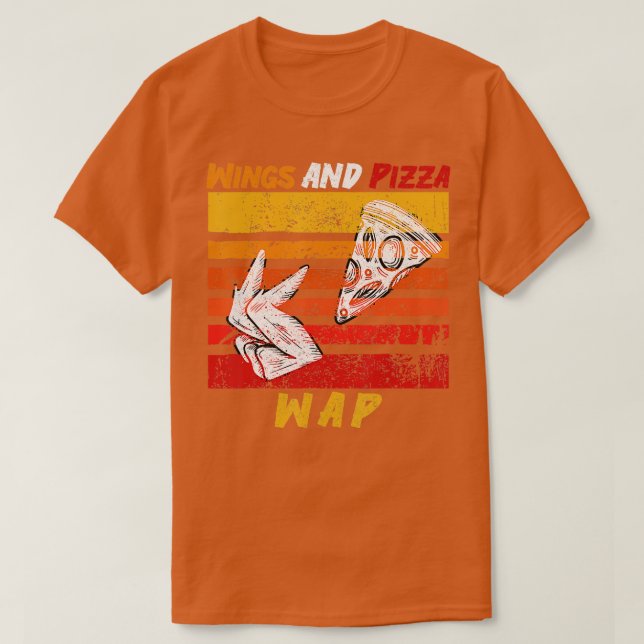 WAP  Wings And Pizza Funny Vintage  T-Shirt (Design Front)