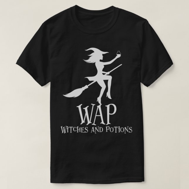 WAP Witches And Potions Funny Halloween Witch  T-Shirt (Design Front)
