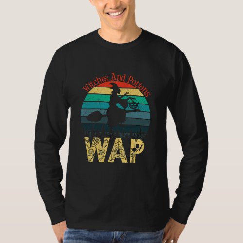 WAP Witches And Potions Retro Sunset Vintage T_Shirt