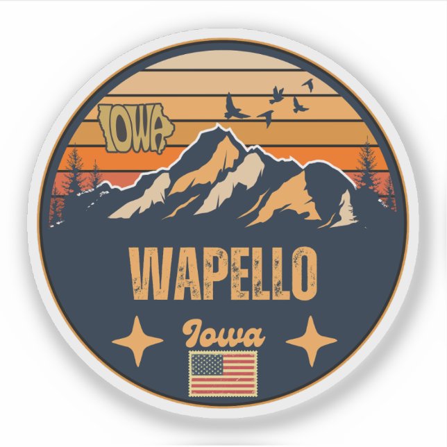 Wapello, Iowa Sticker (Front)