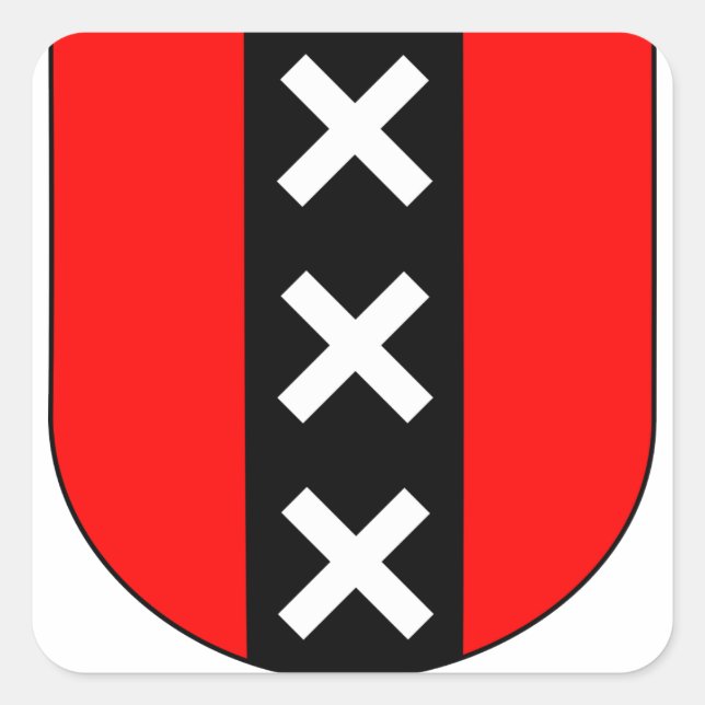 Wapen Amsterdam, Netherlands Square Sticker (Front)