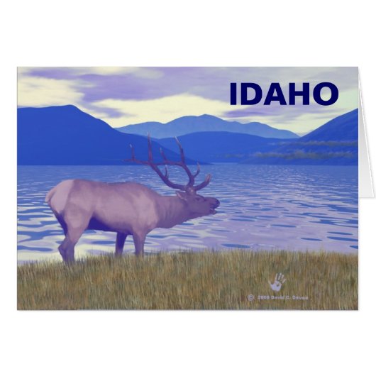 Wapiti (Elk) By The Lake Cards (Front Horizontal)