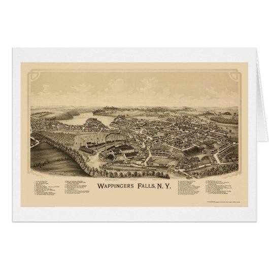 Wappingers Falls, NY Panoramic Map - 1889 Cards (Front Horizontal)