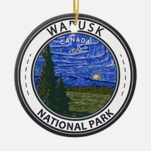 Wapusk National Park Canada Northern Lights Badge Ceramic Ornament