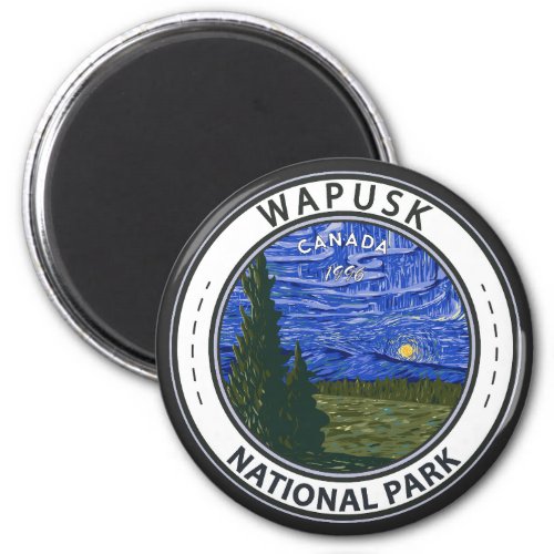 Wapusk National Park Canada Northern Lights Badge Magnet