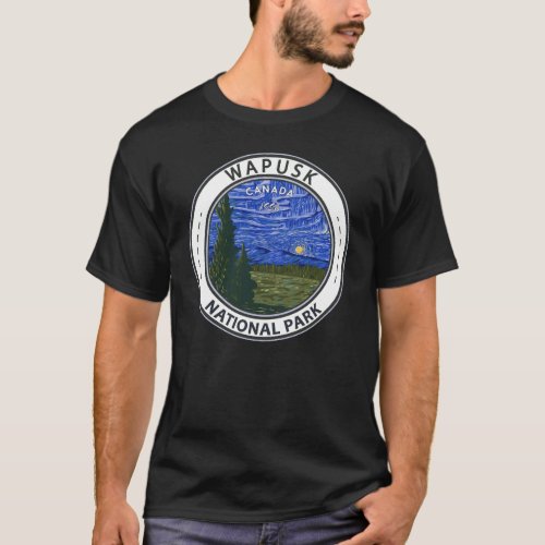 Wapusk National Park Canada Northern Lights Badge T_Shirt