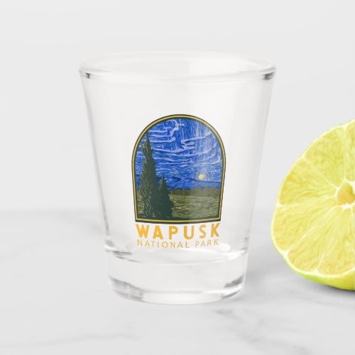 Wapusk National Park Northern Lights Emblem Shot Glass
