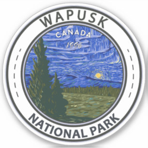 Wapusk National Park Northern Lights Vintage Sticker