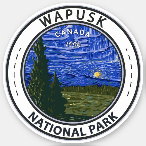 Wapusk National Park Northern Lights Vintage Sticker