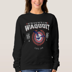 Waquoit Massachusetts Cape Cod MA Nautical Beach S Sweatshirt