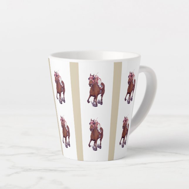 War Admiral Looses to Underdog Seabiscuit Latte Mug (Right Angle)
