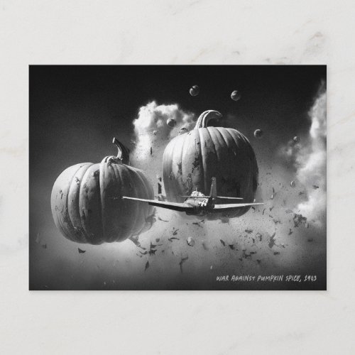 War Against Pumpkin Spice Holiday Postcard