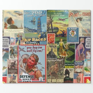 War Bond Vintage Collage Wrapping Paper