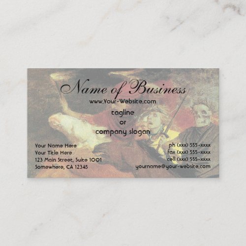 War by Arnold Bocklin Business Card Template