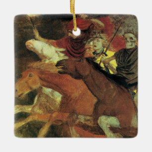 War by Arnold Bocklin, Vintage Symbolism Fine Art Ceramic Ornament