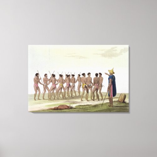 War Dance of the Caroline Islanders plate 22 from Canvas Print