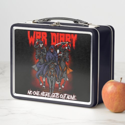 war diary metal lunch box