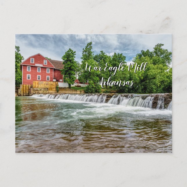 War Eagle Mill and Waterfall Blank Postcard (Front)