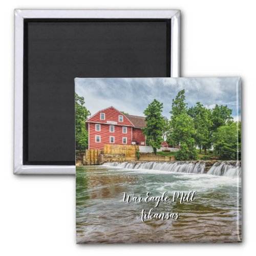 War Eagle Mill and Waterfall Square Magnet
