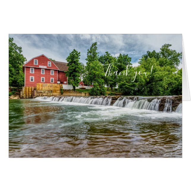 War Eagle Mill and Waterfall Thank you Card (Front Horizontal)