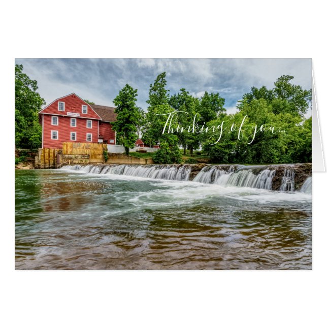 War Eagle Mill and Waterfall Thinking of You Card (Front Horizontal)