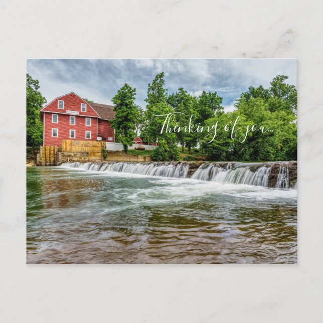 War Eagle Mill and Waterfall Thinking Of You Postcard (Front)