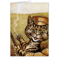 War Hero Cat by Louis Wain Card