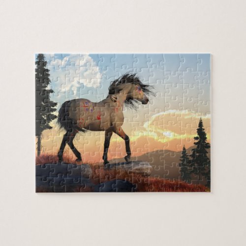 War Horse and Peaceful Dawn Jigsaw Puzzle