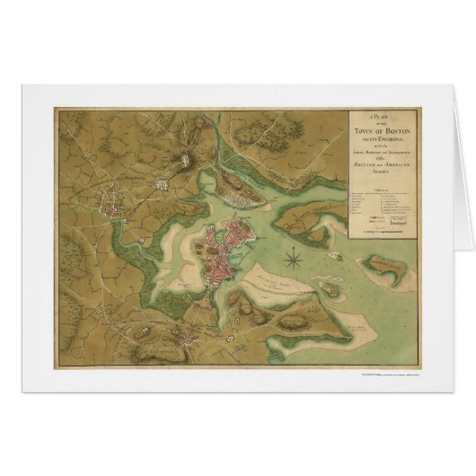 War in Boston Map - 1776 (Front Horizontal)