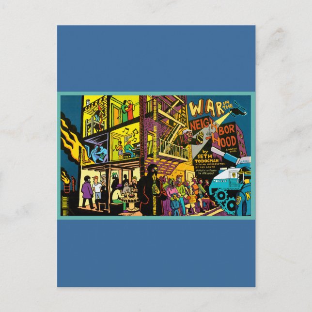 War in the Neighborhood Cartoon Art Postcard (Front)