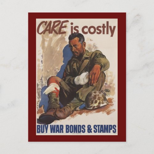 War is Costly WWII Postcard