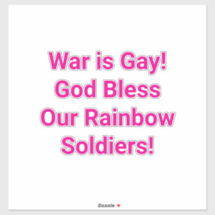 War is Gay Rights Rainbow Hankamer Artjunkhaus Fun Sticker