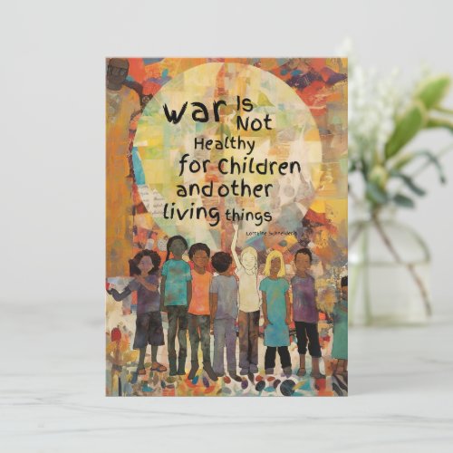 War is Not Healthy For Children Quote Holiday Card