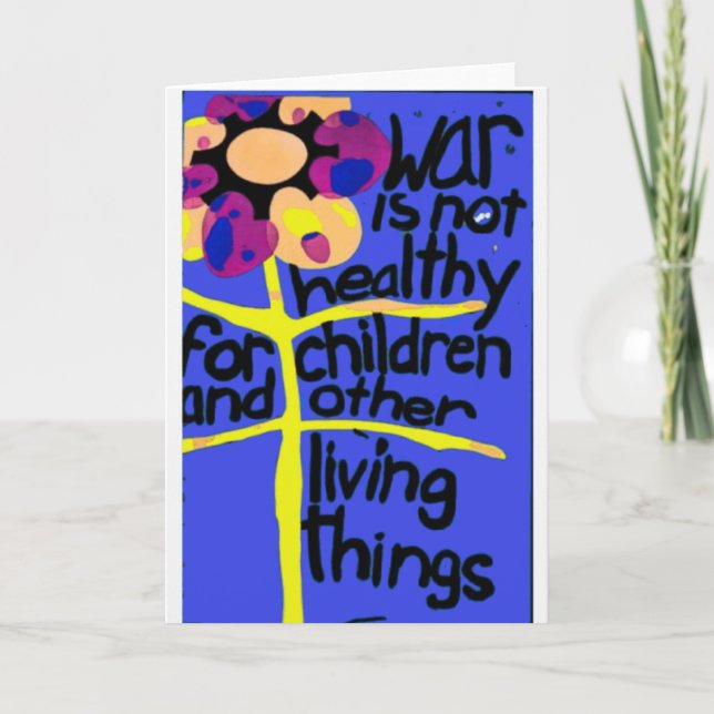 War is not Healthy for Children  Thank You Card (Front)