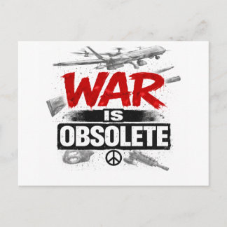 War Is Obsolete – Anti War Peace Protest Design Po Postcard
