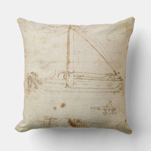 War machine (pencil on paper) throw pillow (Front)