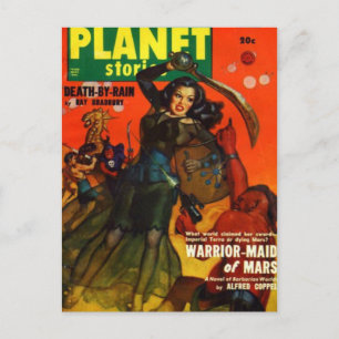 War Maiden on Mars Postcard