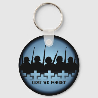 War Memeorial Key Chain Lest We Forget War Hero