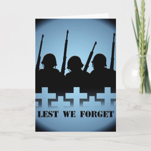 War Memorial Card Personalize Lest We Forget Card