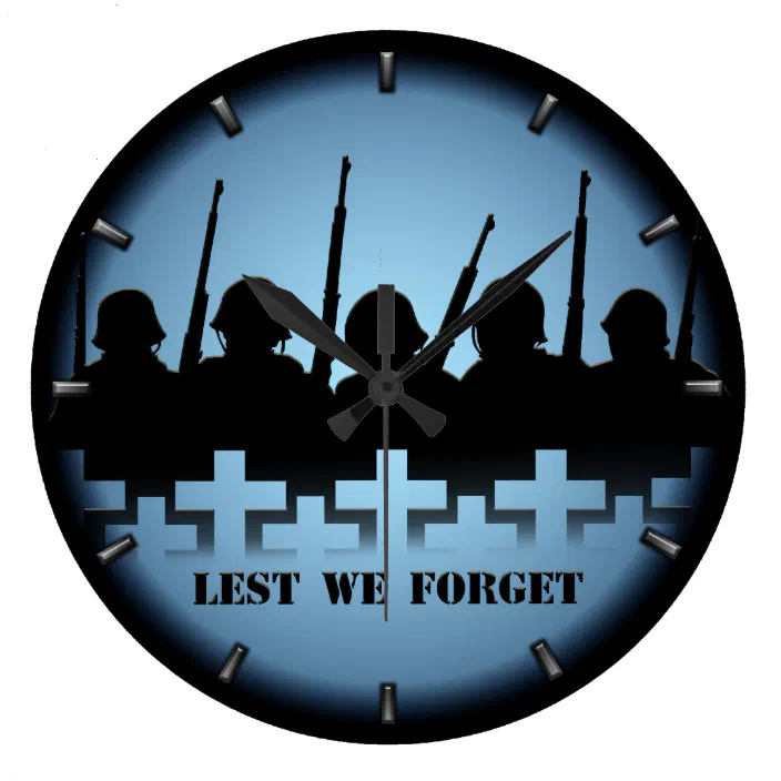 LEST WE FORGET wall clock 
