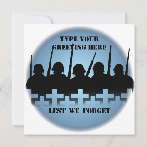 War Memorial Invitations Lest We Forget RSVP Cards