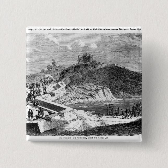 War of Duchies, Danish fortifications Pinback Button (Front)
