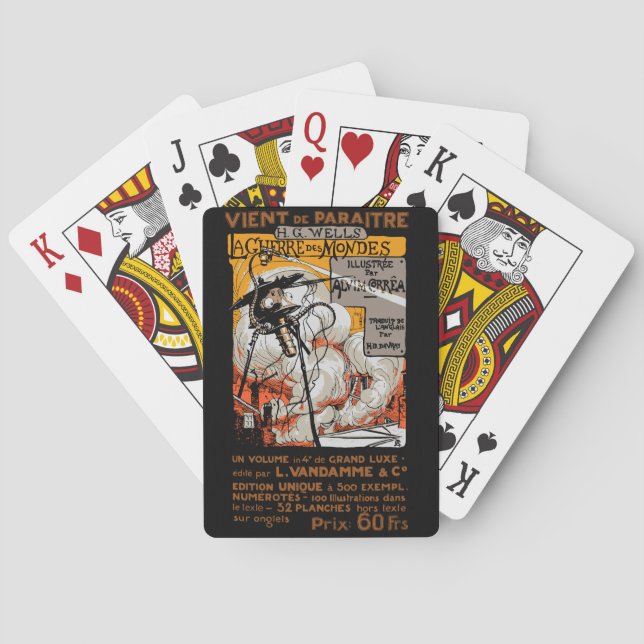 WAR OF THE WORLDS FRENCH POSTER 1906 POKER CARDS (Back)